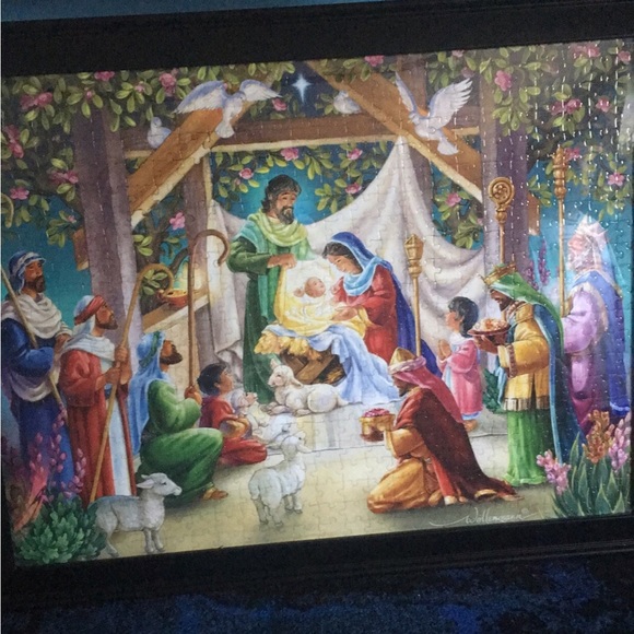 Puzzle with frame Jesus birth 3 kings Nativity of Jesus 27 x 21 - Picture 5 of 6